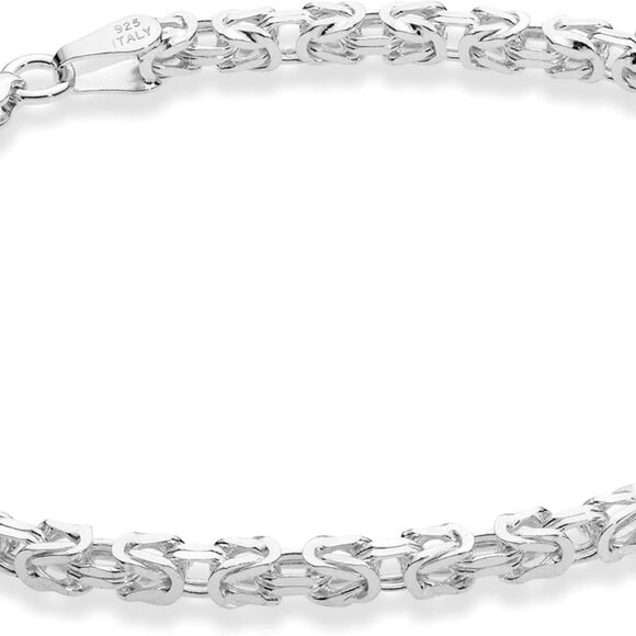 Sterling Silver Men Women Byzantine Bracelet 7.5 Inch Handmade Italy - Picture 1 of 6